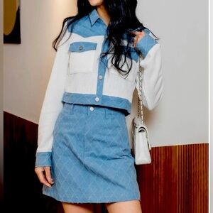 NWT LiENS Lozenge Denim Skirt 24